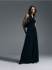 Kombinezon z szerokimi nogawkami - czarny