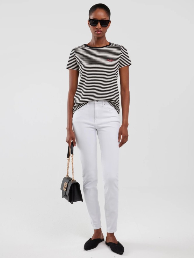 Jeansy damskie push up z wysokim stanem białe Melinda High Waist 101