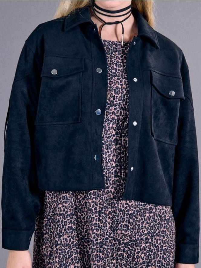 Kurtka z frędzlami - czarny