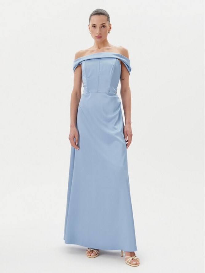 Rinascimento Sukienka wieczorowa CFC0123802003 Błękitny Regular Fit