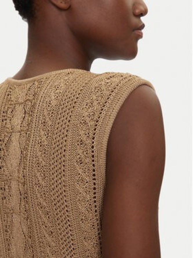 Luisa Spagnoli Sukienka dzianinowa Canape 58675 Beżowy Regular Fit