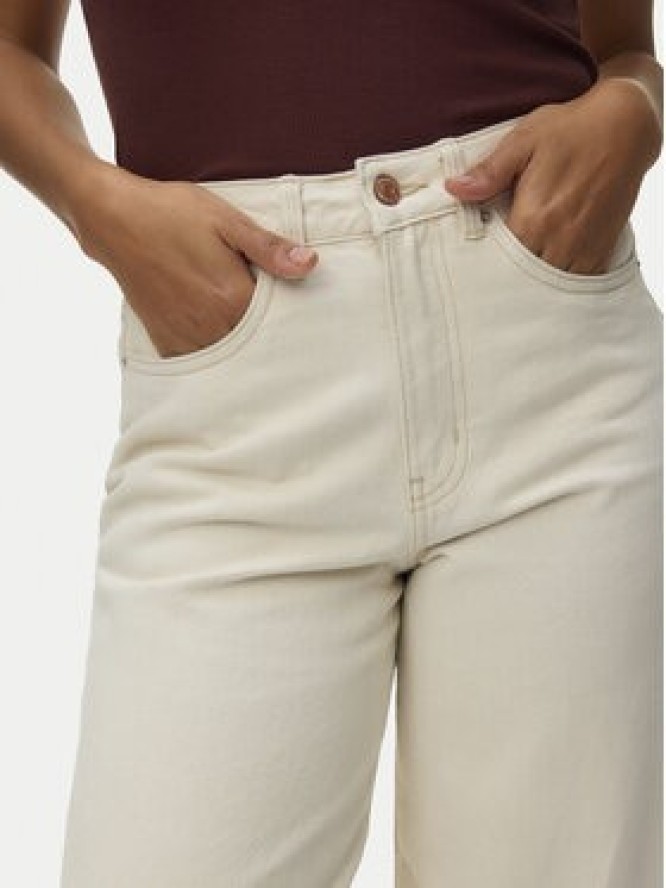 Vero Moda Jeansy Zelda 10339347 Beżowy Wide Leg