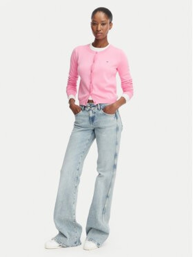Tommy Jeans Kardigan DW0DW20976 Różowy Regular Fit