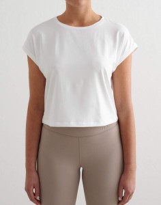 Damski top treningowy ultramiękki second skin, szybkoschnący Soft Basic biały
