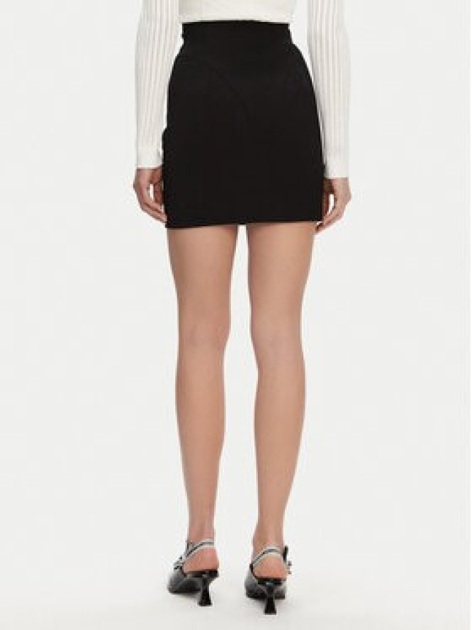 Balmain Spódnica mini DF1LA465VB00 Czarny Slim Fit