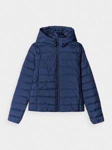 4F Kurtka puchowa z wypełnieniem z recyklingu damska - granatowa XS