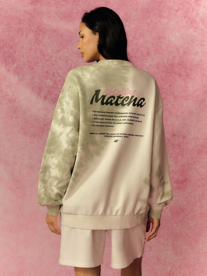 4F Bluza dresowa loose bez kaptura damska - zielona S