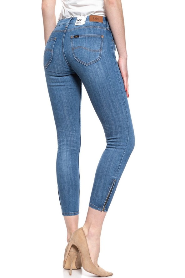 LEE SCARLETT CROPPED DAMSKIE SPODNIE JEANSOWE JEANSY DŻINSY RURKI 112106375