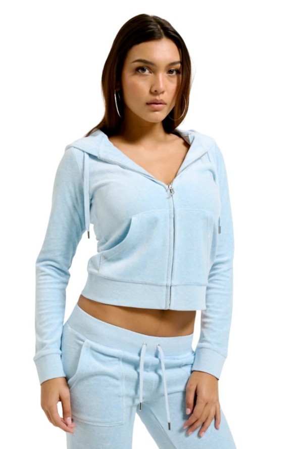 JUICY COUTURE Błękitna damska bluza Robertson Hoodie, Rozmiar L