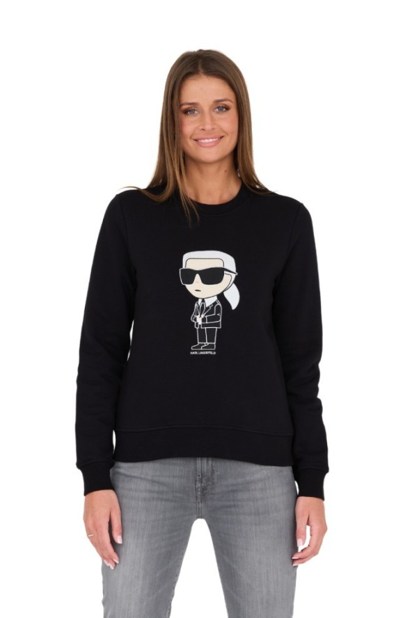 KARL LAGERFELD Czarna damska bluza Ikonik 2.0, Rozmiar L
