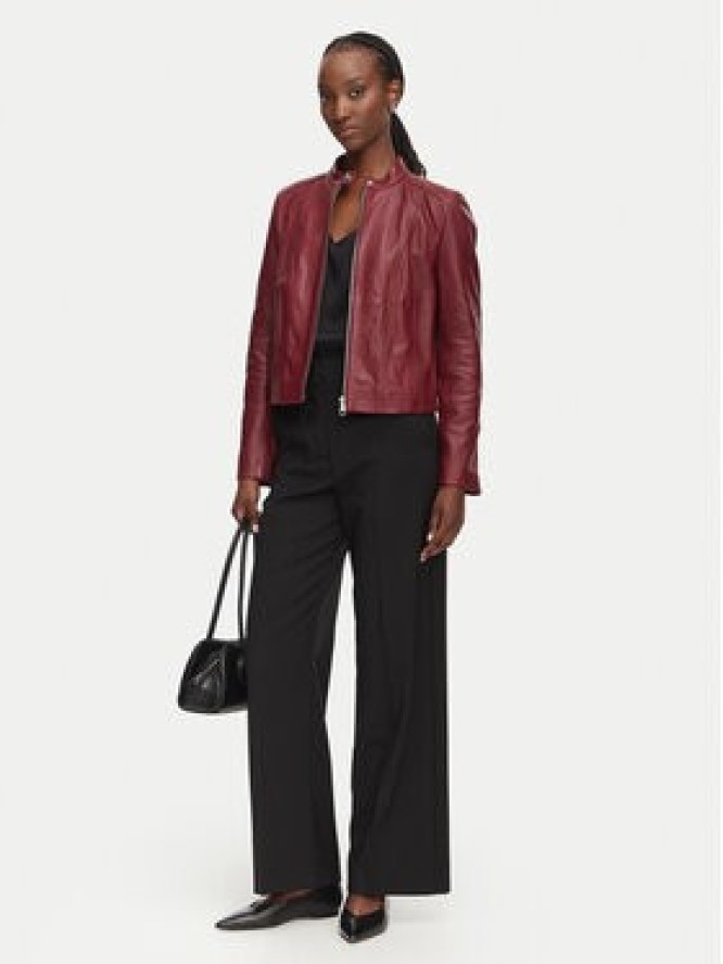 BOSS Kurtka skórzana Saleste1 50545625 Czerwony Regular Fit