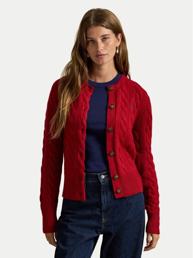 Polo Ralph Lauren Kardigan 211972104013 Czerwony Slim Fit