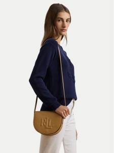 LAUREN RALPH LAUREN Torebka Witley Leather Medium Embossed Logo Crossbody Bag 431950130008 Brązowy