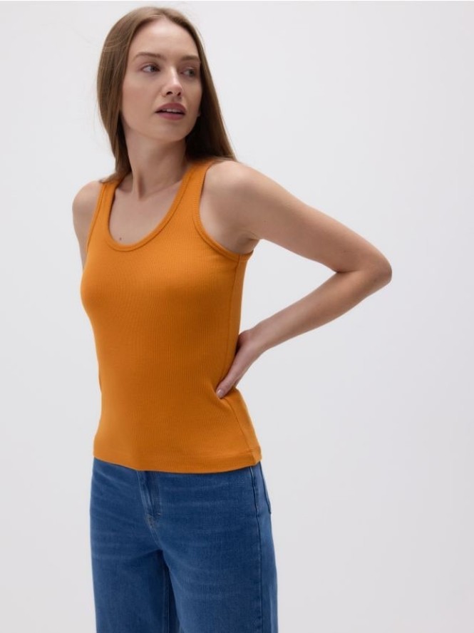 Bawełniany top - pomarańczowy