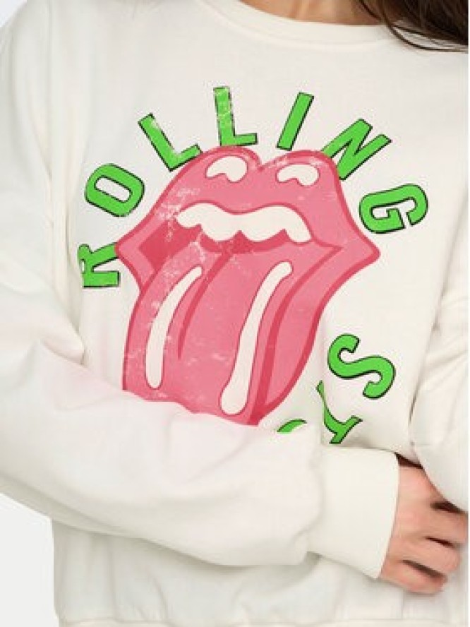 ONLY Bluza Rolling Stones 15345927 Biały Regular Fit