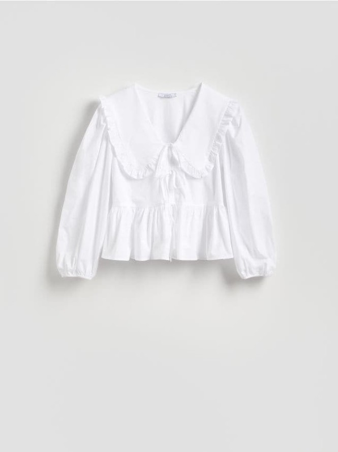 Bluzka z kołnierzem - biały