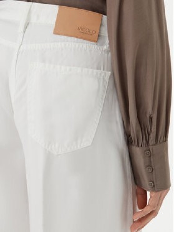 ViCOLO Jeansy DD5043 Biały Wide Leg