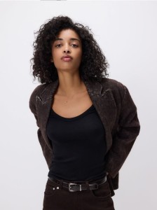 Longsleeve z modalem - czarny