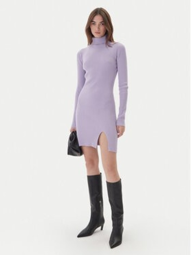Kontatto Sukienka dzianinowa 3M0827C Fioletowy Slim Fit