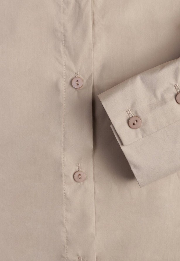 Beżowa Koszula Bawełniana Aquida