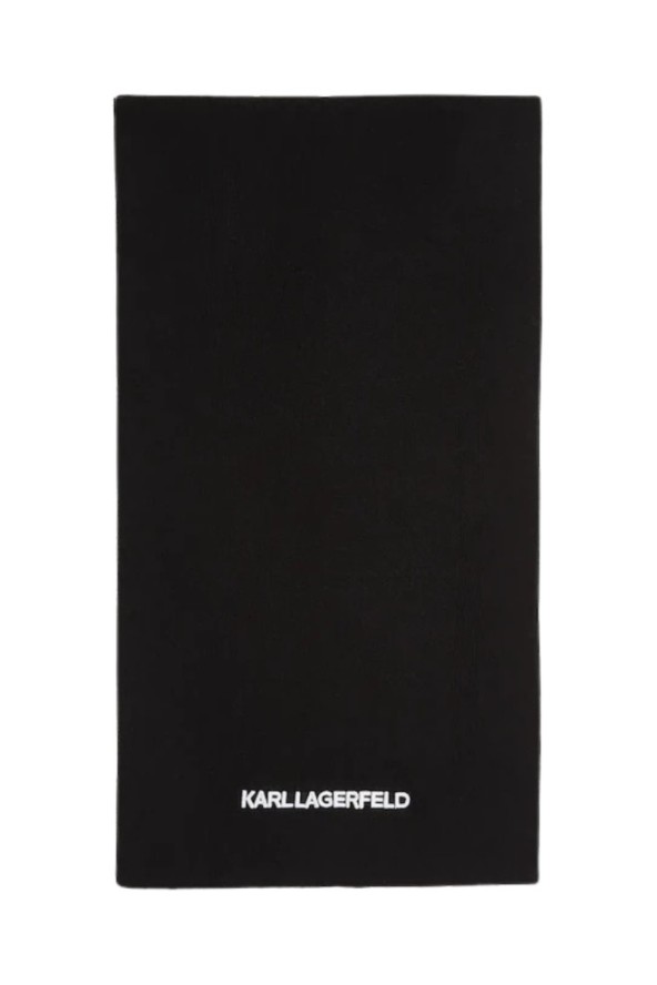 KARL LAGERFELD Czarny damski szalik z haftowanym logo
