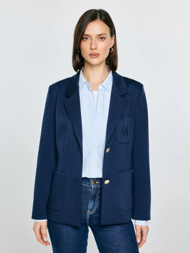 Marynarka damska slim granatowa Norbia 403