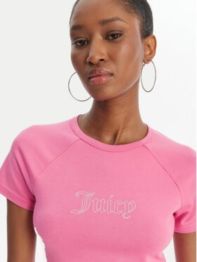 Juicy Couture T-Shirt Baby JCWCT126317 Różowy Slim Fit