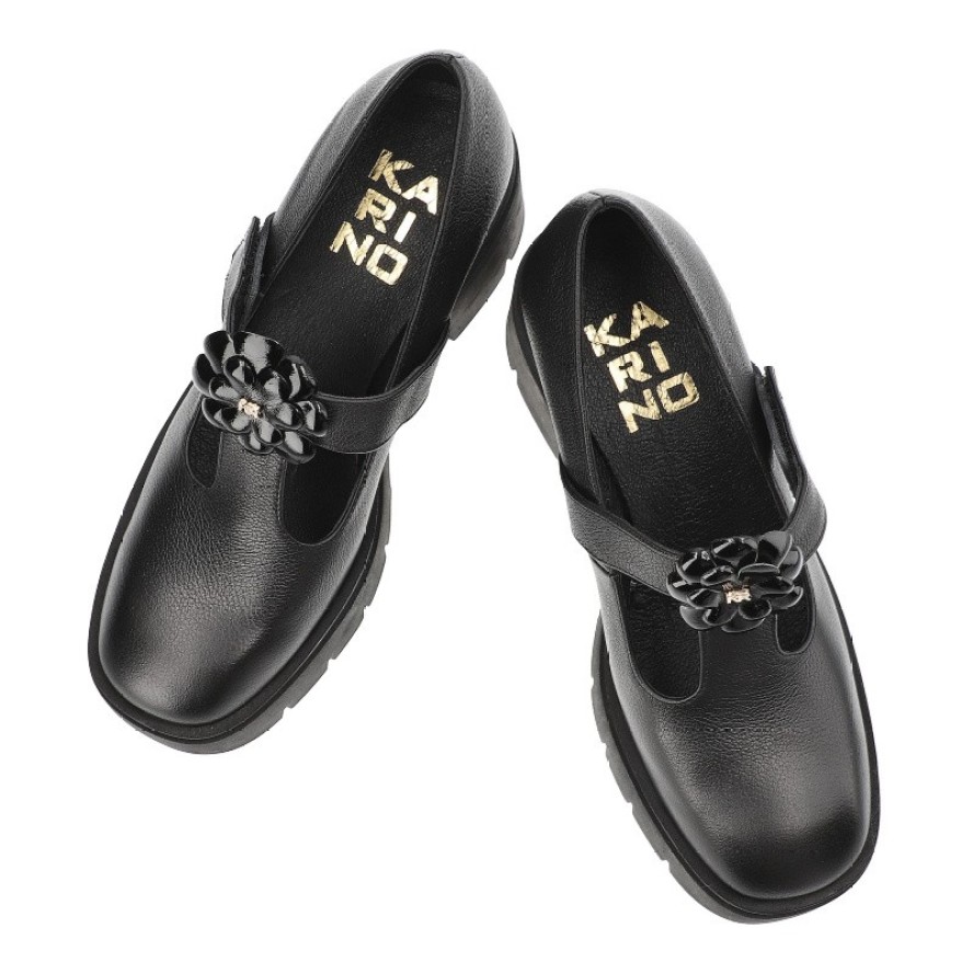 Czarne Półbuty Karino Buty Damskie Na Obcasie