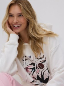 Bluza z nadrukiem - złamana biel