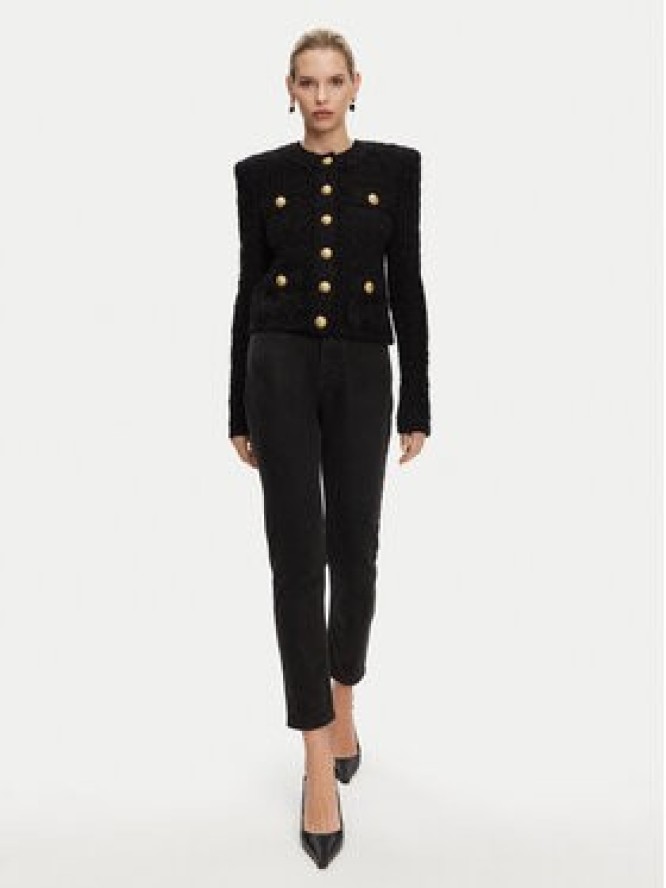 Balmain Jeansy DF1MG007DB67 Czarny Slim Fit