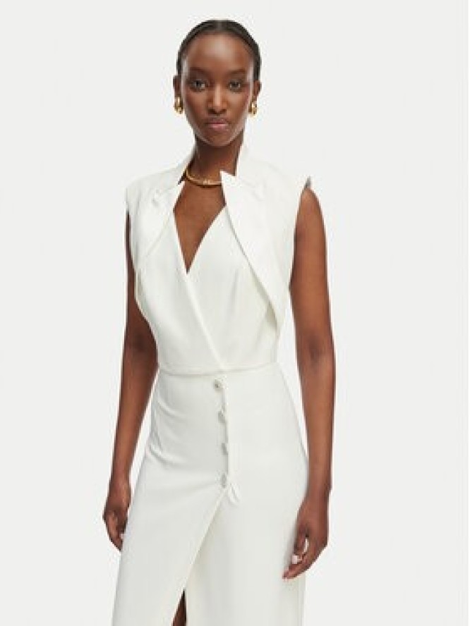 Elisabetta Franchi Sukienka wieczorowa AB-R31-61E2 Biały Regular Fit