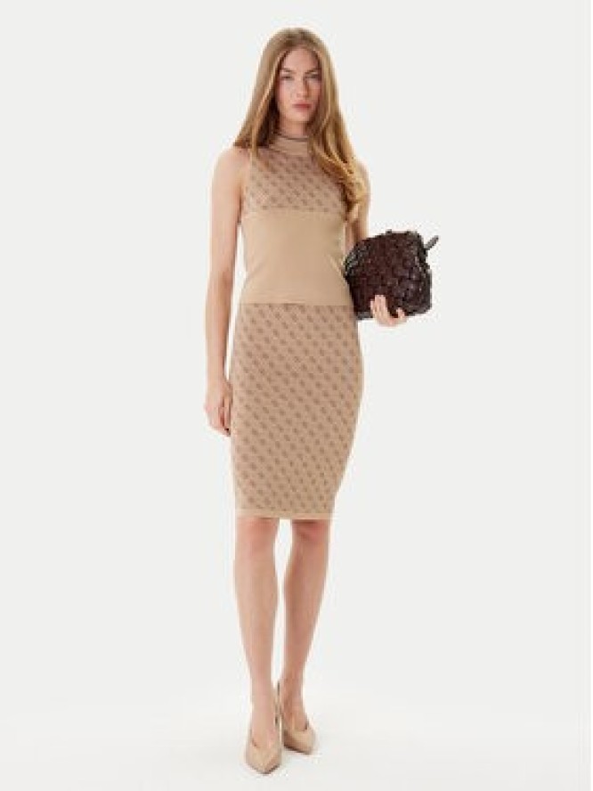 Guess Spódnica ołówkowa W4BD53 Z37K0 Beżowy Regular Fit