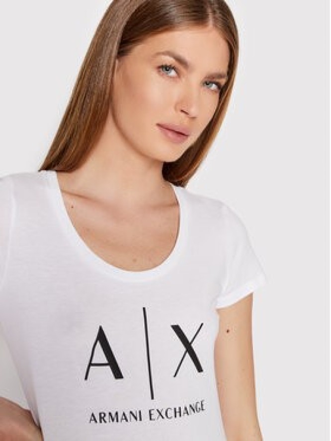 Armani Exchange T-Shirt 8NYT70 YJ16Z 1000 Biały Slim Fit