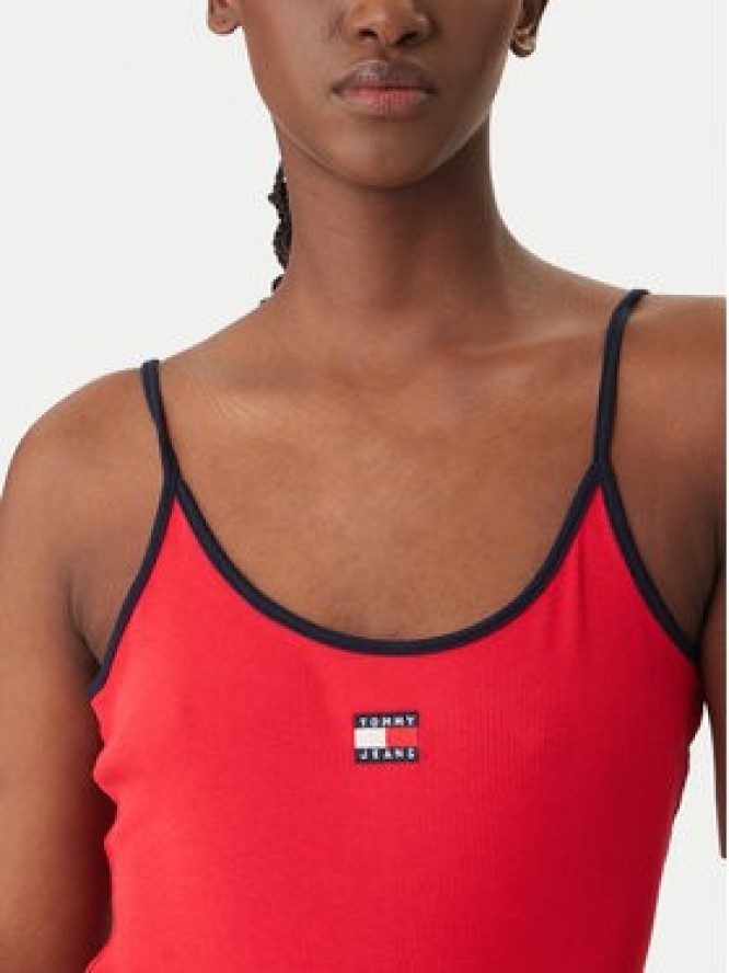 Tommy Jeans Top DW0DW22261 Czerwony Slim Fit