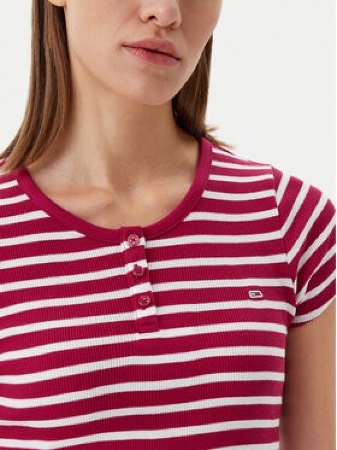 Tommy Jeans T-Shirt DW0DW19502 Różowy Slim Fit