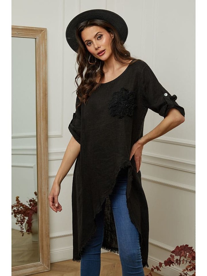Plume Lniana tunika "Galopine" w kolorze czarnym rozmiar: XXL