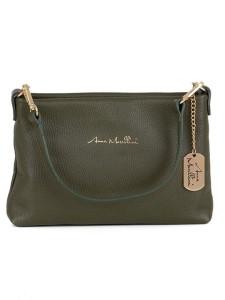 Anna Morellini Skórzana torebka "Sancia" w kolorze khaki - 25 x 16 x 4 cm rozmiar: onesize