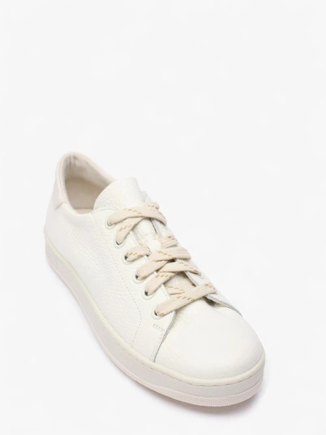 Kremowe sneakersy ze skóry licowej