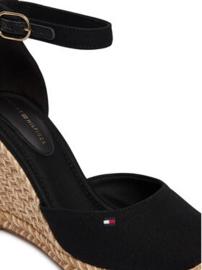Tommy Hilfiger Espadryle Flag High Wedge Espad Closed Toe FW0FW09225 Czarny