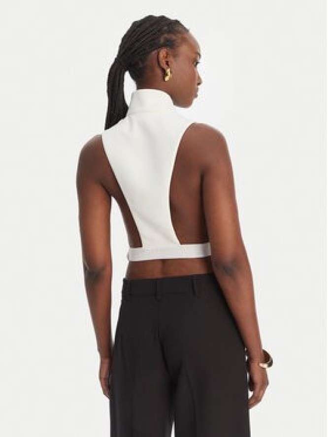 Elisabetta Franchi Kamizelka GL-003-61E2-V290 Biały Regular Fit
