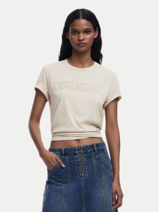 Desigual T-Shirt Brandy 25SWTK17 Écru Regular Fit