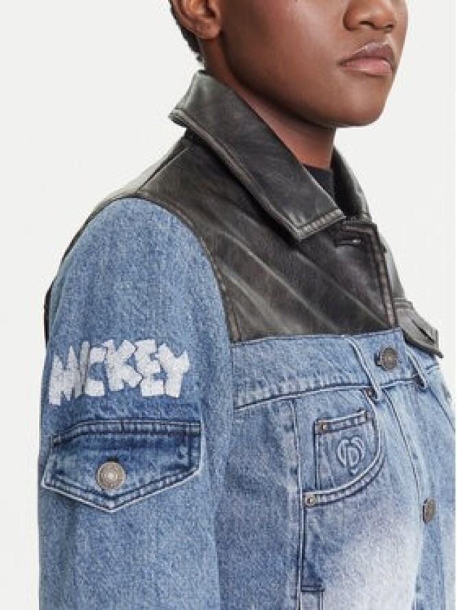 Desigual Kurtka jeansowa Contrast Mickey 25WWED16 Niebieski Regular Fit