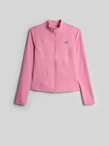 4F Bluza slim bez kaptura damska - różowa L