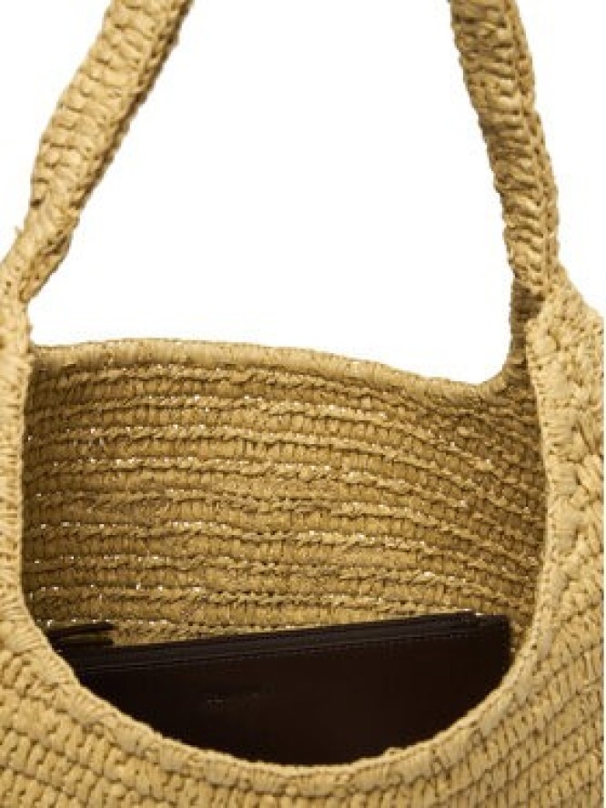 Calvin Klein Torebka Bold Ck Raffia Lg Shoulder Bag LV04F3448G Beżowy
