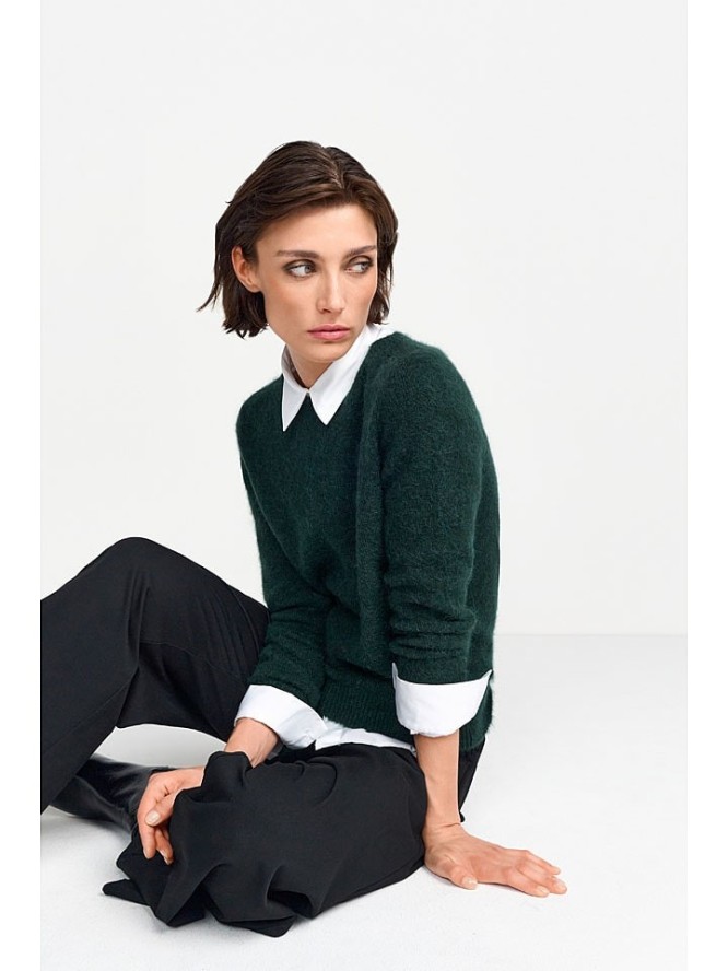 Rich & Royal Sweter w kolorze ciemnozielonym rozmiar: L