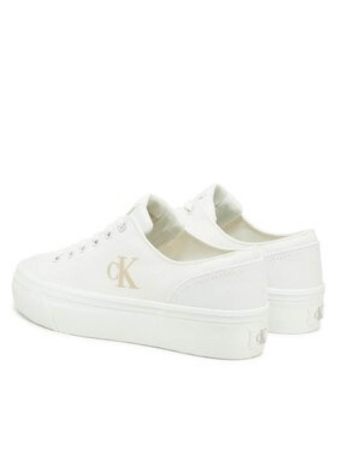 Calvin Klein Jeans Tenisówki Vulc Flatform Low Cv Mg YW0YW01763 Biały