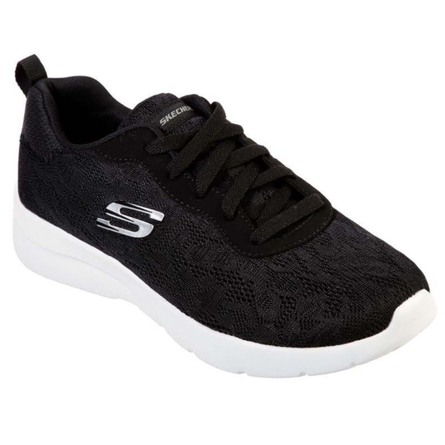 Obuwie Sportowe Damskie Skechers Floral Mesh Lace Up Czarny