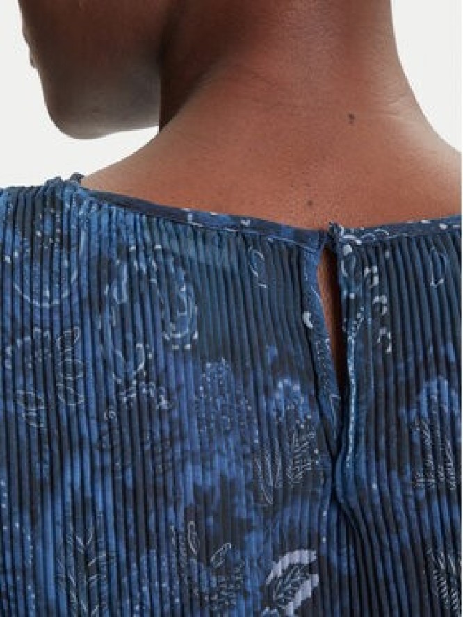 Desigual Bluzka Plise 25WWBW09 Granatowy Regular Fit