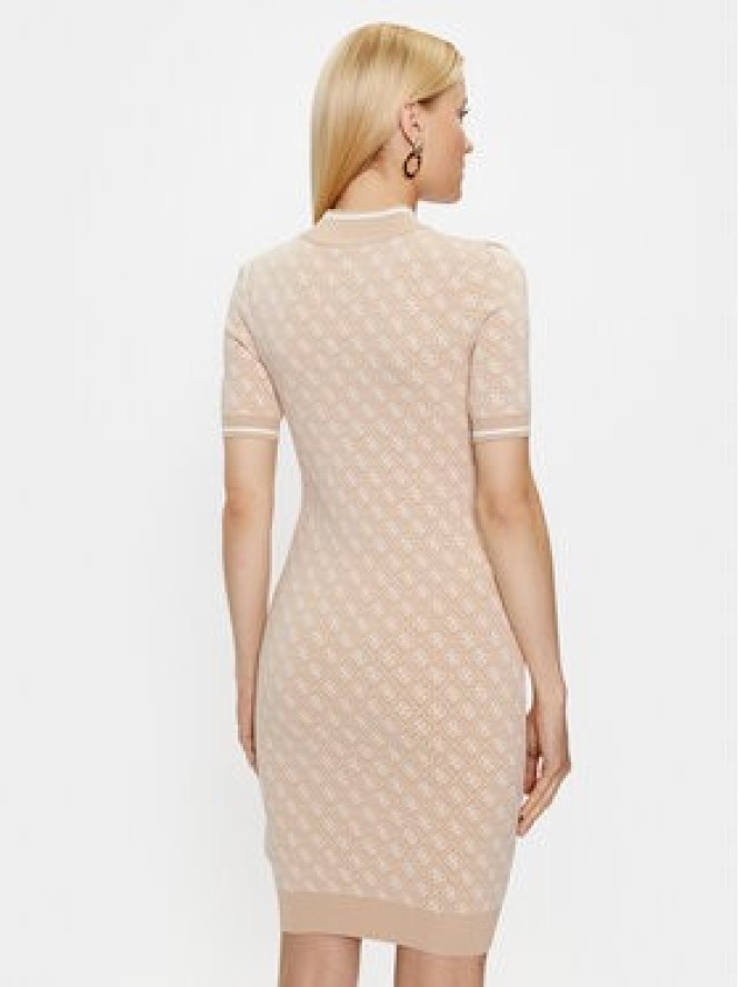 Guess Sukienka dzianinowa W3YK39 Z37K0 Beżowy Slim Fit