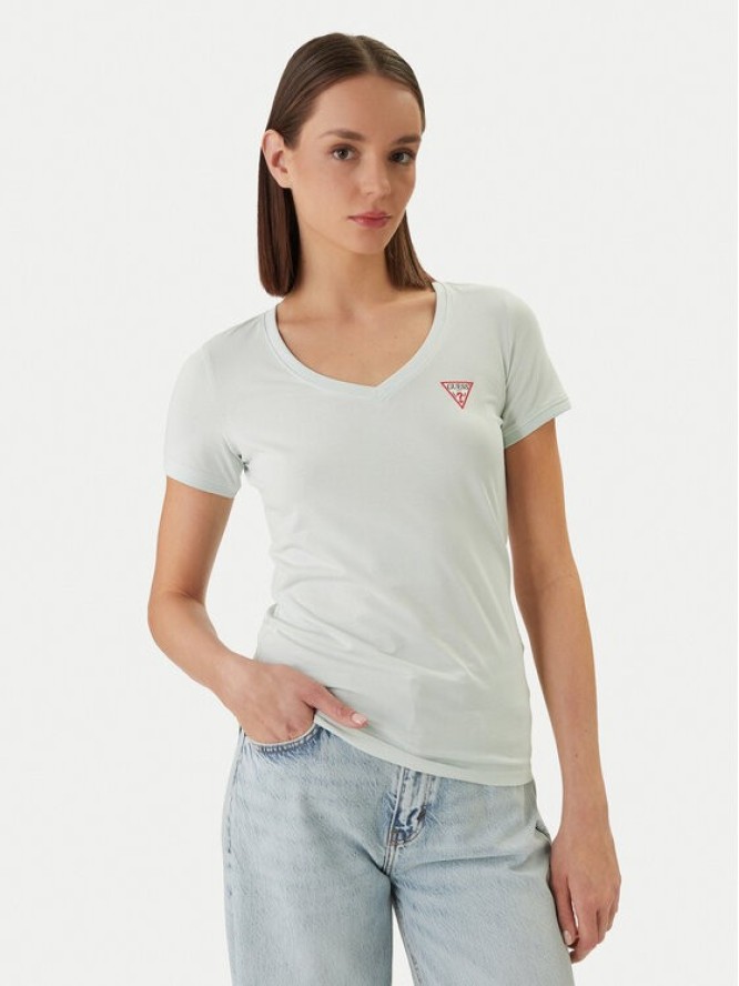 Guess T-Shirt W2YI45 J1314 Zielony Slim Fit